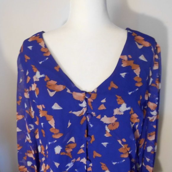 Nine West Blouse NWT Flowy Floral Office Party Travel Women's Size XXL - Picture 2 of 11